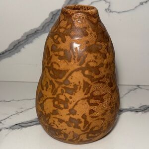 Handmade Ceramic Vase in Speckled Brown and Tan